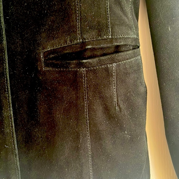 Real suede leather blazer jacket, brand new. Black colour. Size XS. Ital… - Picture 3 of 12